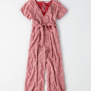 American Eagle floral jumpsuit
